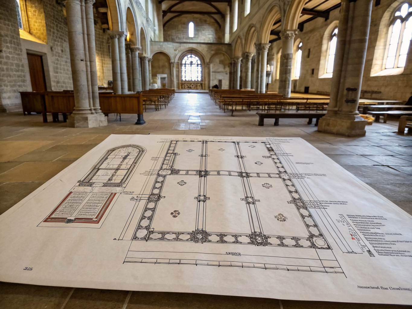 Plan au sol de l'église
