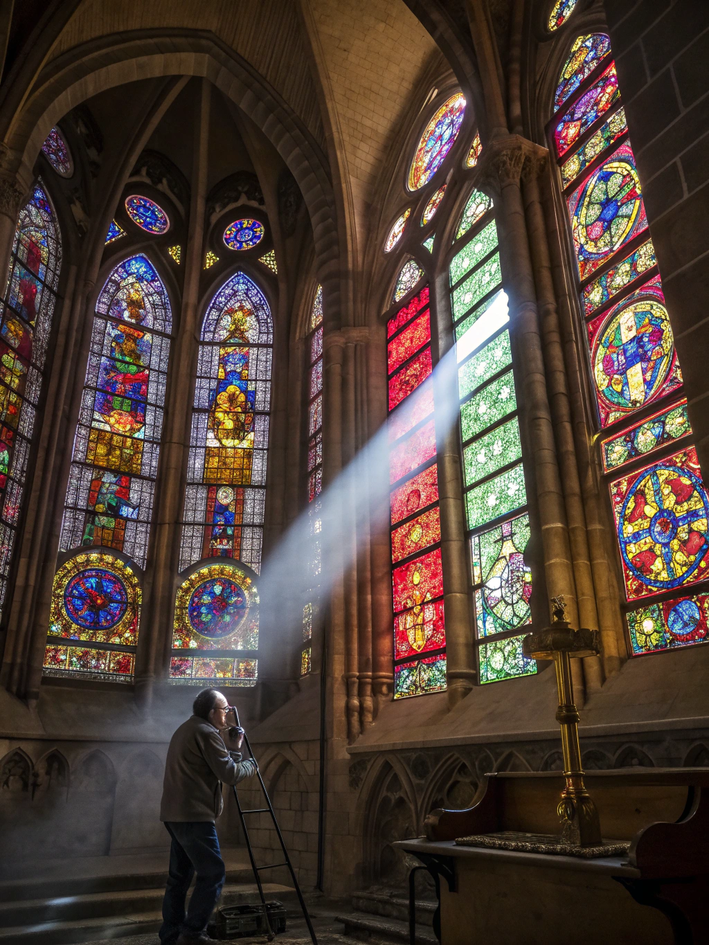 Avant la restauration : Réhabilitation des Vitraux